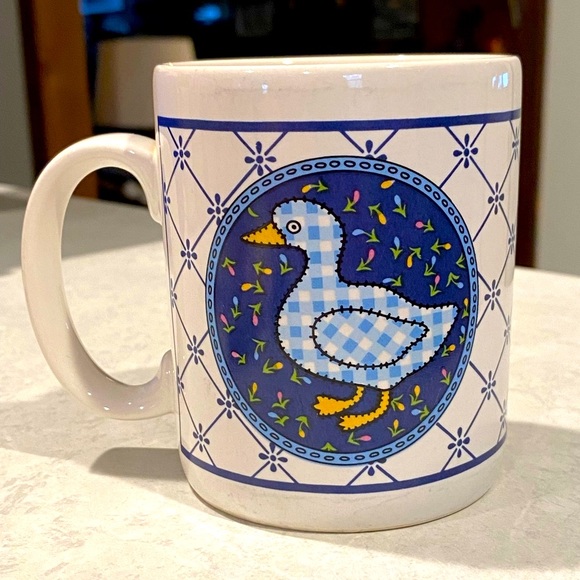 Faux Calico Patchwork Duck Mug - Gag Gift / White Elephant - Picture 1 of 4